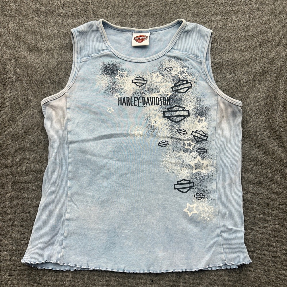 Harley Davidson Shirt Womens L Tank Top Detroit Michigan Motorcycle y2k Grunge